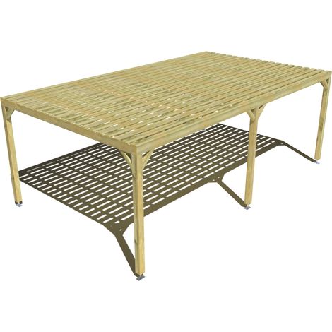 Pergola bois • 7m x 4m • indépendante • sens profondeur • platelage bois • livraison comprise