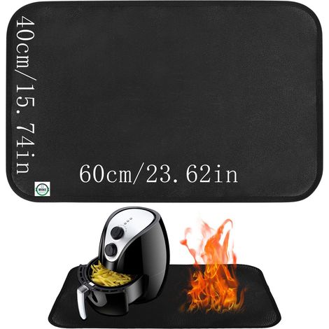 Tapis Ignifuge et Isolant Thermique, 40 x 60 cm, Résistant à la Chaleur et Antidérapant, Tapis de Cuisine et Protection Thermique pour Machine à Café et Friteuse à Air (1/5)