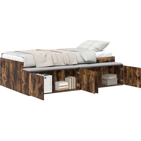 Maison Exclusive - Bettrahmen Geräucherte Eiche 80 x 200 cm Holzw