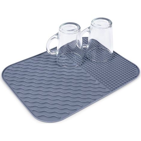 Gray dish mat - drying rack for dishes easy to clean (1/5)