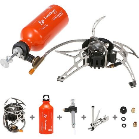 RHG Réchaud à mazout multi-combustible de camping en plein air avec bouteille de carburant à essence de 500 ml pour alcool diesel (1/5)