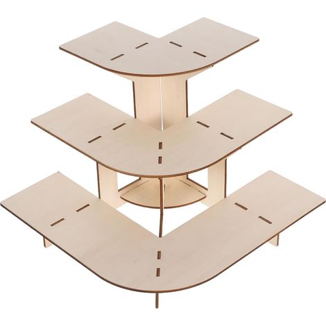 Présentoir en Bois Massif 3 Niveaux Naturel, Étagère de Table Démontable pour Rangement Bureau, Organisateur Polyvalent pour Affichage Produits Artisanaux et Marchés de (1/5)