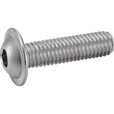 Tornillo de cabeza bombé de seis pans huecos con base - Acero inoxidable A2 4x12 mm - Caja de 200