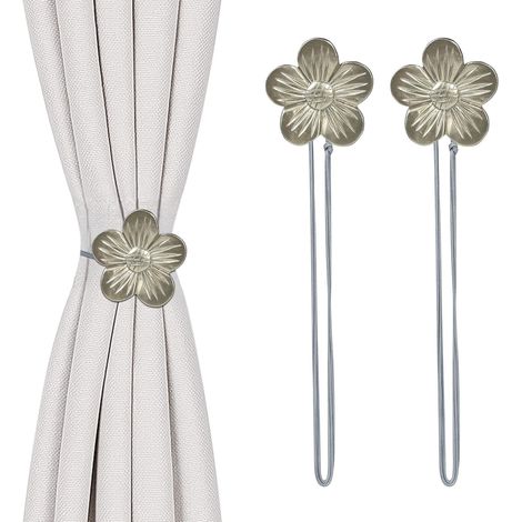 2 attaches rideaux magnétiques fleur, 5 couleurs, aimant puissant, corde ajustable, pour salon, chambre, salle de bain. (1/5)