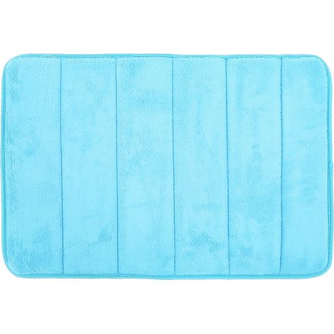 Tapis de sol antidérapant bleu clair absorbant l'eau, séchage rapide, enroulable, coussin de protection pour maison (1/5)