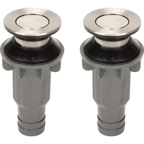Lot de 2 bouchons de lavabo en acier inoxydable, filtre de vidange à bouton-poussoir, bonde de lavabo standard (1/5)