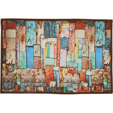 Tapis de porte en flanelle antistatique, doux et absorbant, antidérapant, pour salle de bain, cuisine, chambre et salon (1/4)