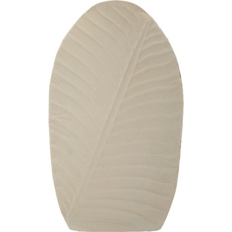 Vaso Dune Tall medio in metallo crema con decoro a foglia (1/5)