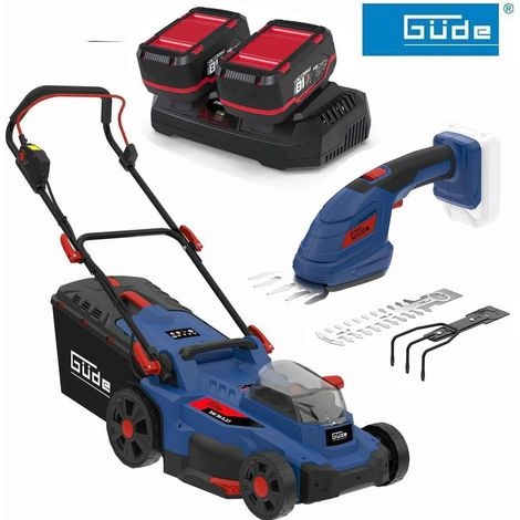 GÜDE Akku Rasenmäher RM 36/37 mit 2 x Akku 4.0 Ah Gras + Strauchschere (1/5)
