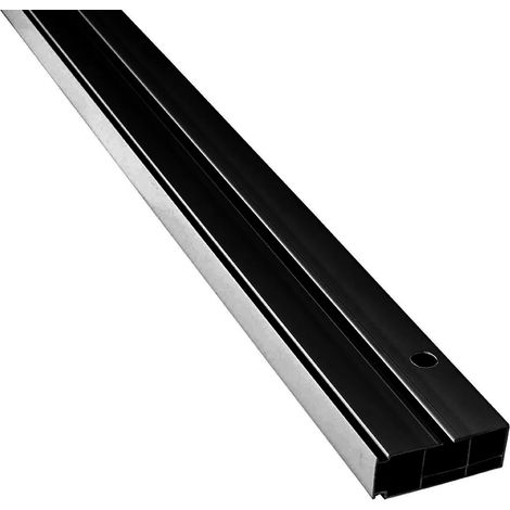 SN DECO - Kit de tringle à rideaux SH, rail simple, noir, 120 cm, pré-percé, accessoires et roulettes inclus (1/5)