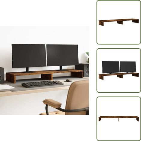 Monitorständer Räuchereiche 100x27x10 cm Holzwerkstoff - Monitorständer - Monitor Ständer - Monitorerhöhung - Monitor Erhöhung