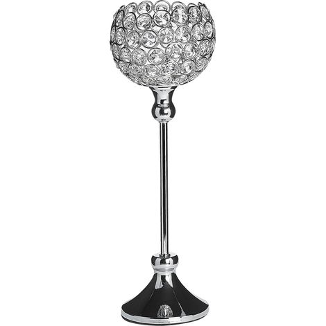Candle Holder ESTERNAY Metal 27 cm Silver