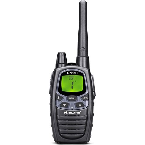 Midland G7 Pro Walkie Talkie two-way radios 69 canales 446.00625 - 446.09375 MHz Negro