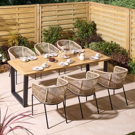 Rowlinson Oslo 6 Seat Dining Set - 210cm Table (1/5)