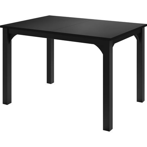 Mesa Oswego 135, Negro, 76x80x120cm, Alargamiento, Aglomerado laminado, Metal
