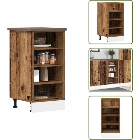 Armadio in legno antico - vidaXL Armadio Inferiore “Riga” Legno Antico 40x44,5x81,5 cm - Armadio cucina