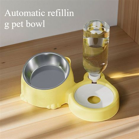 BelleRise - Gamelle d'eau automatique en acier inoxydable pour animaux — Adaptée aux chats et aux chiens — Dotée d'un design à double gamelle (1/3)