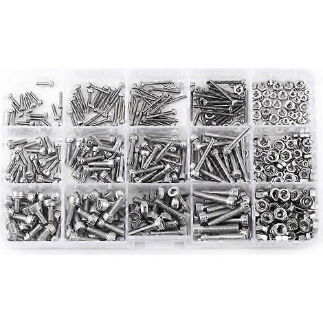 Kit de 480 vis à six pans creux M2 en acier inoxydable, avec écrous à tête hexagonale creuse et outil de réparation (1/5)