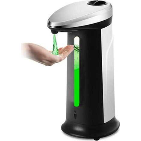 Dispenser automatico di sapone liquido schiumogeno da 400 ml con sensore a infrarossi senza contatto, ideale per bagno, casa, ufficio o scuola.
