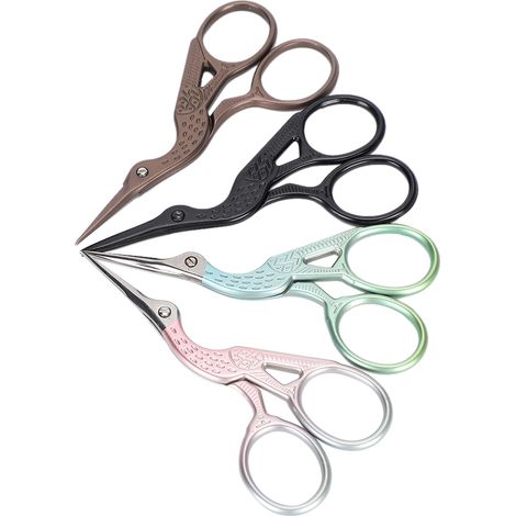 Lot de 4 ciseaux à griffes rétro pour la découpe de tissu et de fil, broderie et couture, 8,9 cm (3,5 pouces). (1/5)