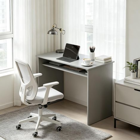 Bureau compact en panneau de particules pour petits espaces (1/5)