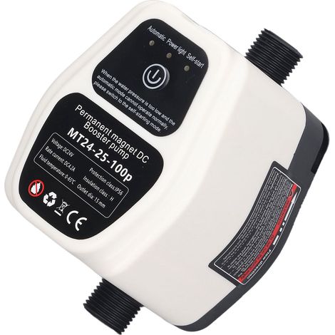 Automatische, intelligente Druckerhöhungspumpe (100 W, 24 V, 25 l) mit geräuscharmem Betrieb, zur Wasserdruckerhöhung, EU-Stecker (100–240 V) (1/5)