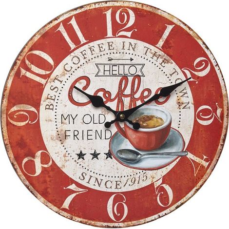 HORLOGE MURALE VINTAGE CADRAN ROUGE