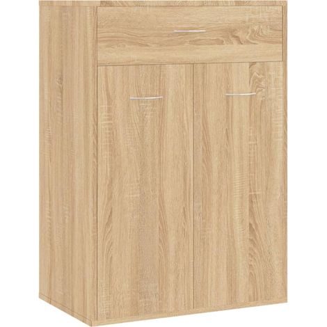 Maison Exclusive - Zapatero de madera contrachapada color roble 6