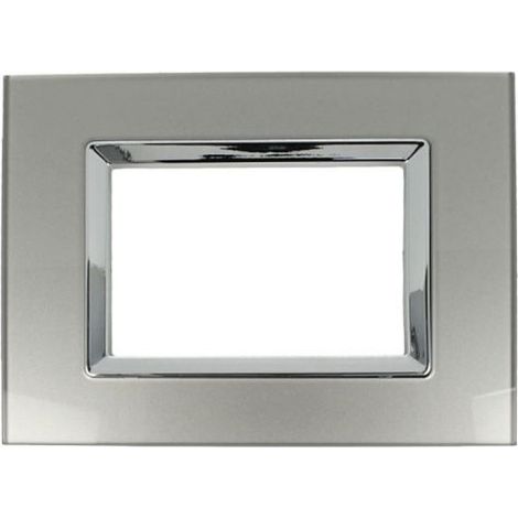 Placca Delux Vetro 2M 3M 4M 7M Titanio Compatibile Vimar Arke 3 POSTI (1/3)