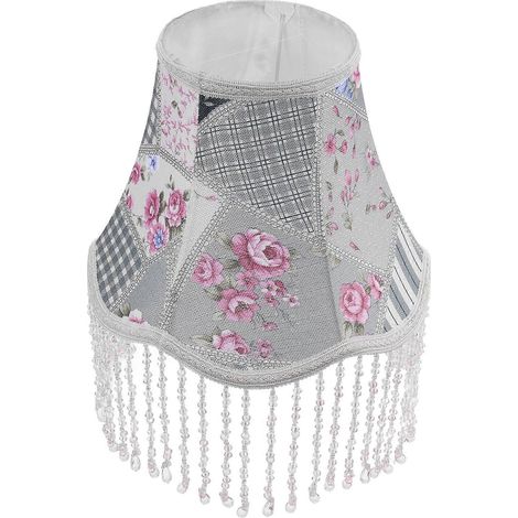 Abat-jour en tissu à franges perlées, décoratif, compatible avec un usage domestique (1/5)