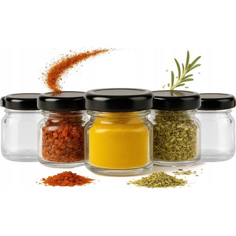 10 frascos de 40 ml para especias, miel, mermelada, bodas, mini frascos de vidrio (1/5)