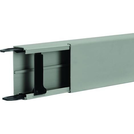 Goulotte lifea PVC h90mm x p40mm + 2 éclisses + 4 agrafes M7248 RAL 7030 gris HAGER LFF4009007030 (1/4)