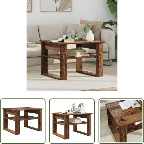 Table basse bois ancien - Table basse Bois ancien 64 x 54 x 44 cm Bois d'ingénierie (1/5)