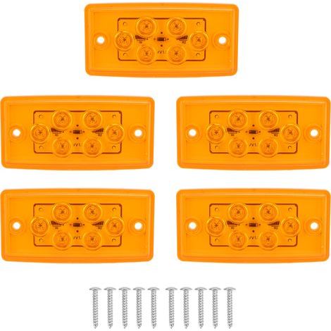 Lot de 5 feux de gabarit LED 12 V, ambre, étanches IP65, pour camion, camping-car, yacht (1/5)