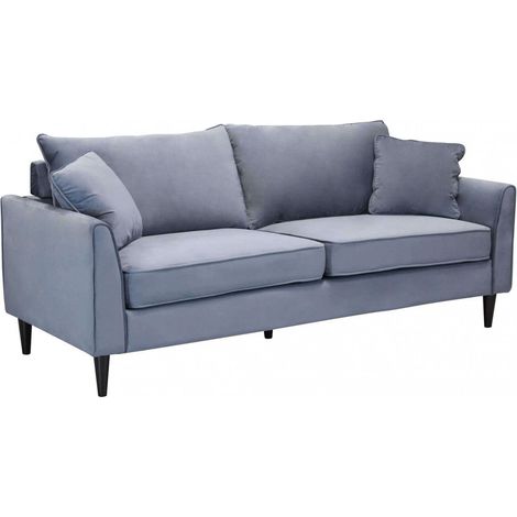 Divano 3 Posti Chandler 196x81x89 h cm in Velluto Grigio chiaro (1/5)