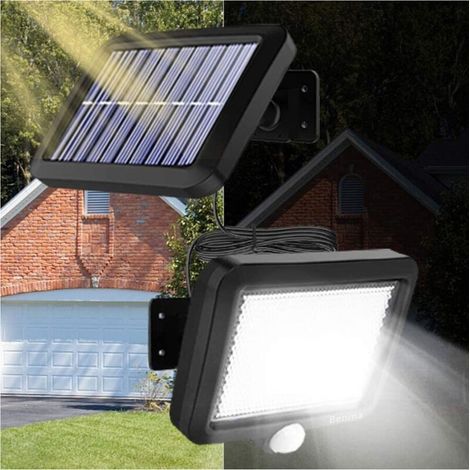 YMYNY Projecteur LED d'extérieur avec panneau solaire et capteur crépusculaire (1/4)