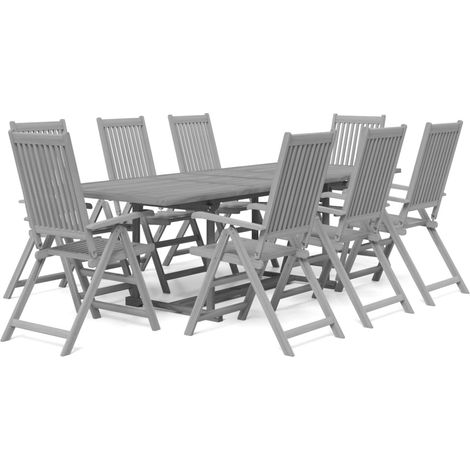 Maison Exclusive - 9-tlg. Garten-Essgruppe Massivholz Akazie