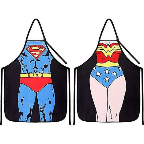 Personalisierte Schürzen für Damen und Herren (2-teilig), verstellbare, wasserdichte Schürzen zum Kochen, Grillen und für den Haushalt, 2er-Set (1/5)