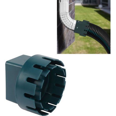 Adaptateur de descente en plastique PE ABS pour drainage, convertisseur de tuyau de descente, raccord avec vis 3x4 pouces vert (1 adapter + 2 vis) (1/5)