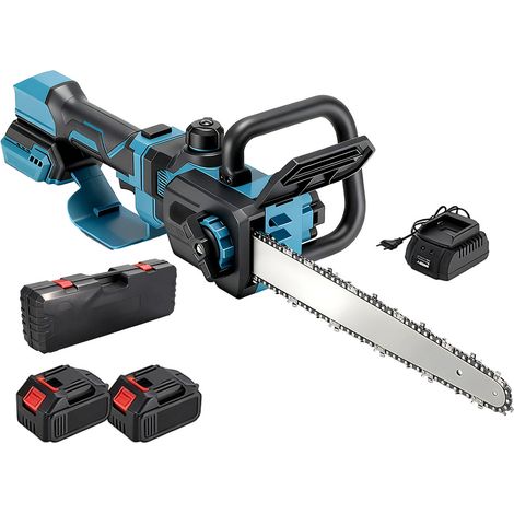 Tronçonneuse télescopique sans fil 12" 200W, moteur sans balais, tronçonneuse électrique portative 11 m/s pour la coupe de bois et le jardin, avec 2 batteries