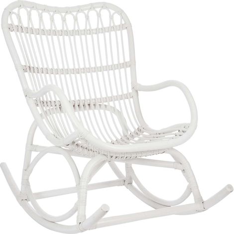 Fauteuil à bascule Manchester en Rotin - Blanc (1/5)