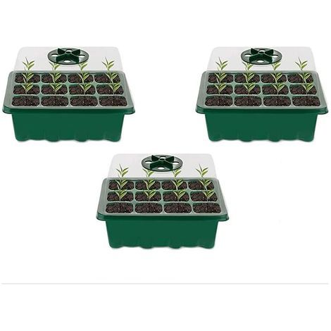 Mini Serre pour Plantes,3 Pièces 36 Cellules Intérieure Plateau Semis,Plateaux de Culture avec Couvercle, Bac à semis Pépinière Boîte de Culture Durables pour La Germination des Graines (1/5)