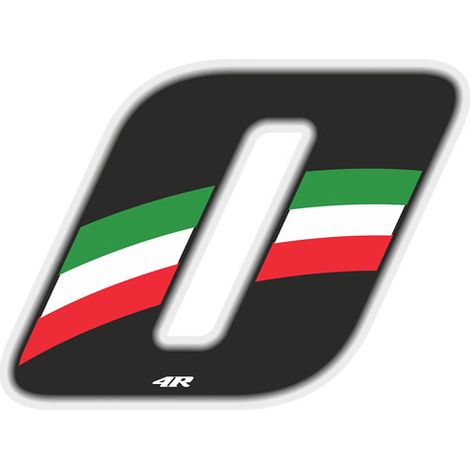 Numeri Adesivi Tricolore - Numeri: 0 - Dimensione: 65 X 85 MM