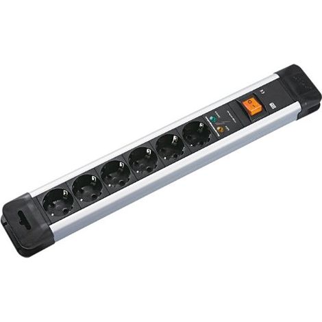Bachmann CONNECT US regleta múltiple 6 tomas negro plata
