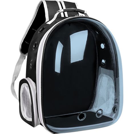 Sac à Dos pour Animaux de Compagnie - Capsule Transparente en ABS PC - Pour Chats et Chiots Moyens - Convient aux Voyages en Avion, Randonnée et Extérieur - 42 x 35 x 28 cm (1/5)