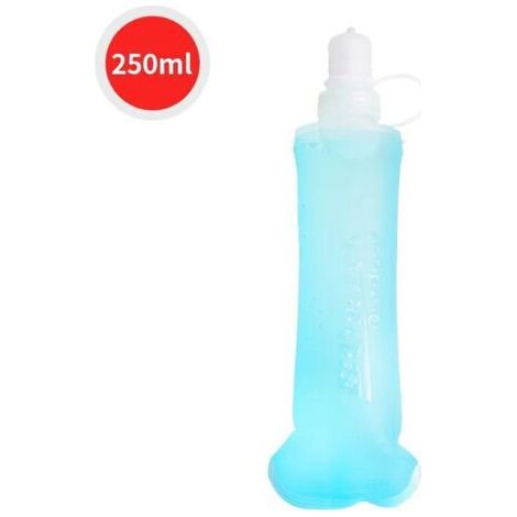 Bouteille d'eau TPU Bouteille d'eau souple pliable pour l'extérieur Bleu 250 ml (1/4)