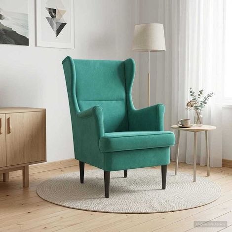 vidaXL Fauteuil Turquoise Velours (1/5)