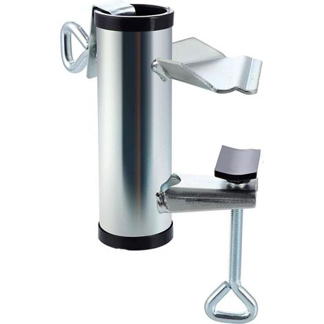 Fixation pour parasol de terrasse - Pour clôtures, balustrades, terrasses, bancs, bateaux, etc. - 1 pièce, diamètre 3,8 cm, version améliorée (1/5)