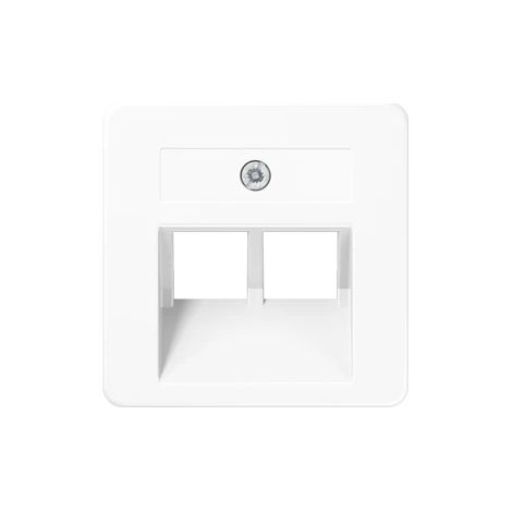Jung Tapa para tomas de conexión IAE/UAE, 2 x 8 polos, termoplástico, 50 x 50 mm, blanco alpino 169-2 UAE WW