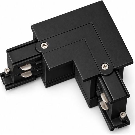Connecteur L Rail Encastrable Triphasé Angle 90° Noir - SILAMP (1/2)